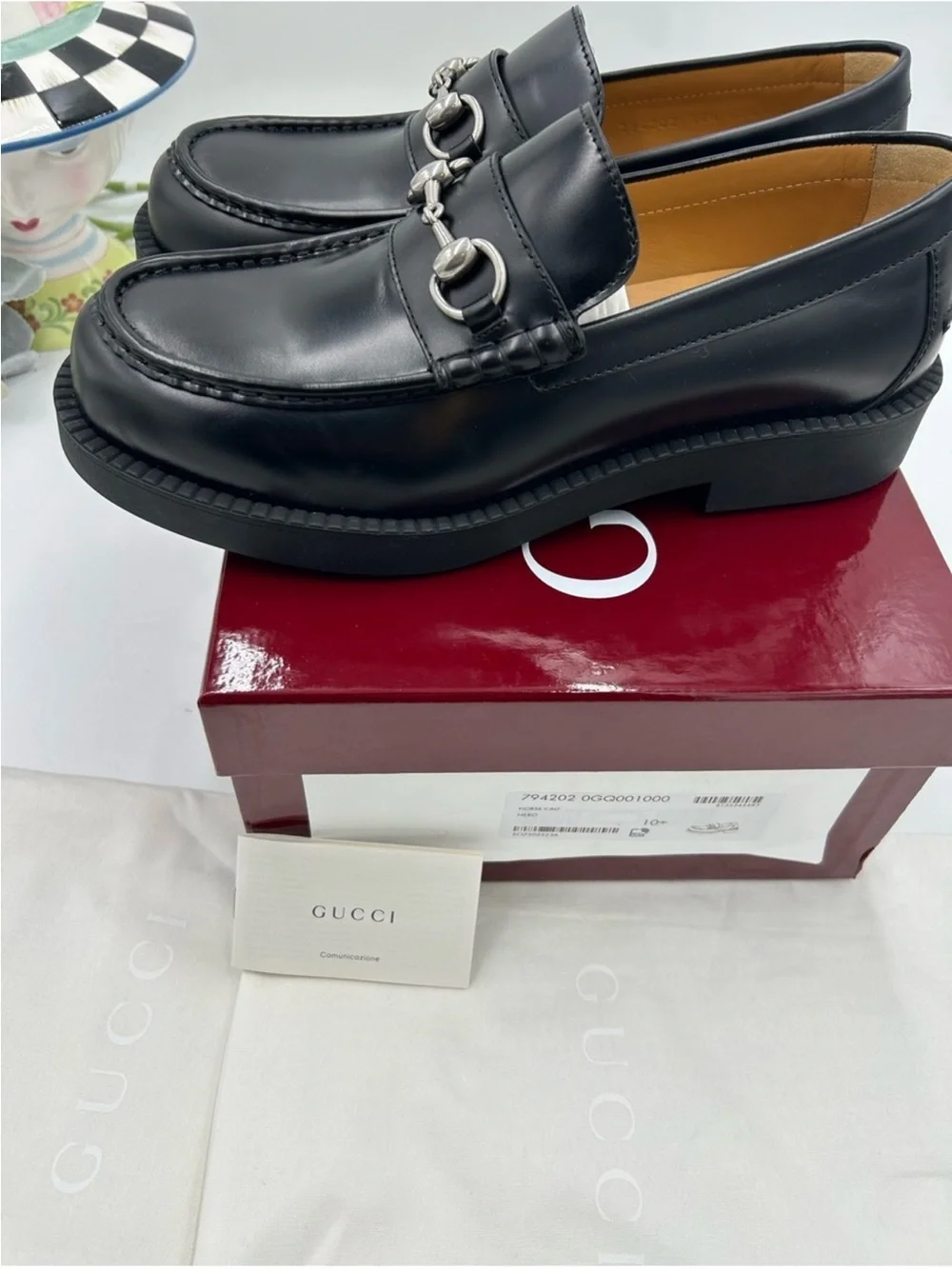 Men’s Gucci horse bit leather loafer size 10.5 fits 11 US made in Italy